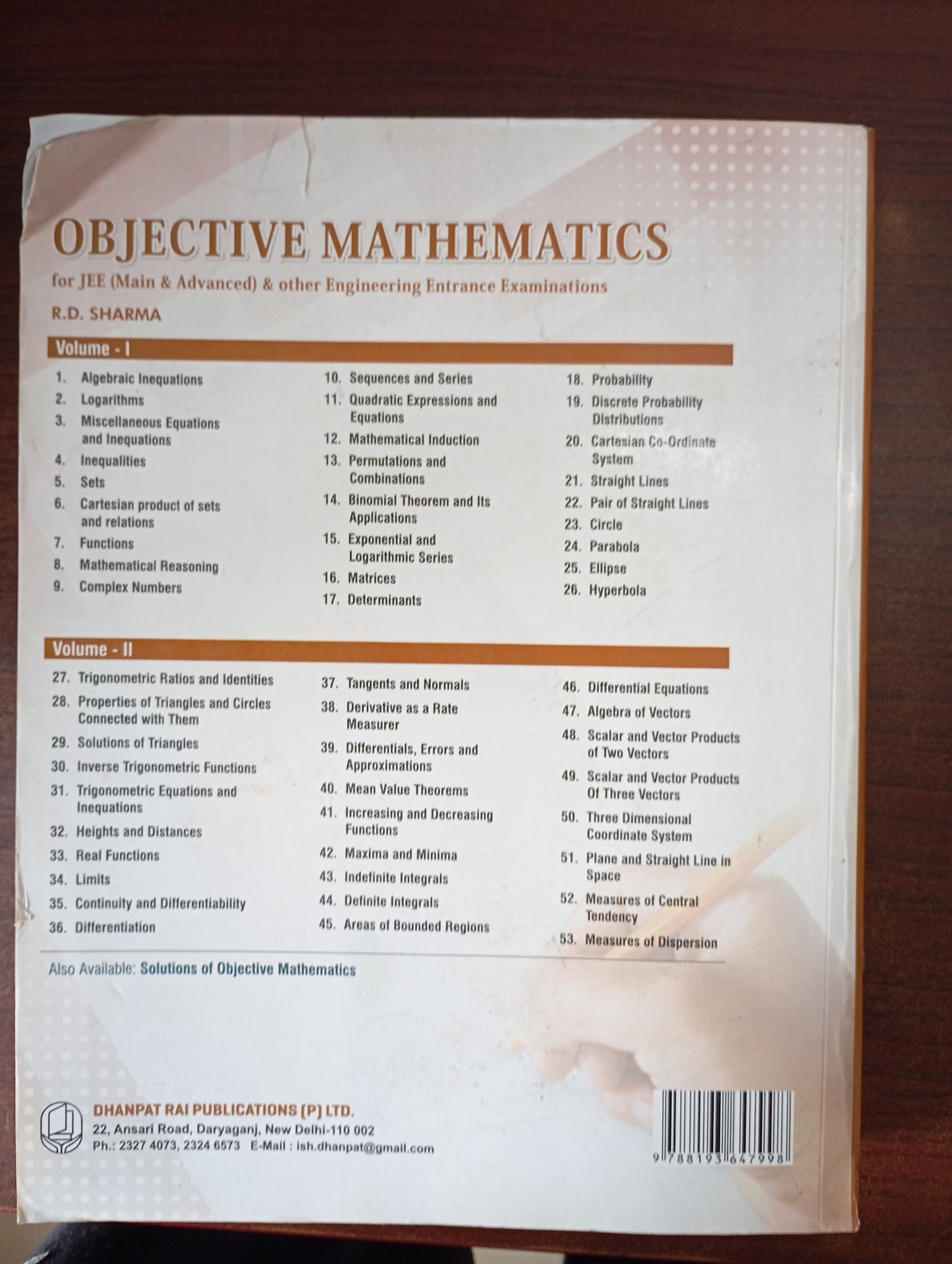 OBJECTIVE MATHEMATICS BY RD SHARMA VOL II
