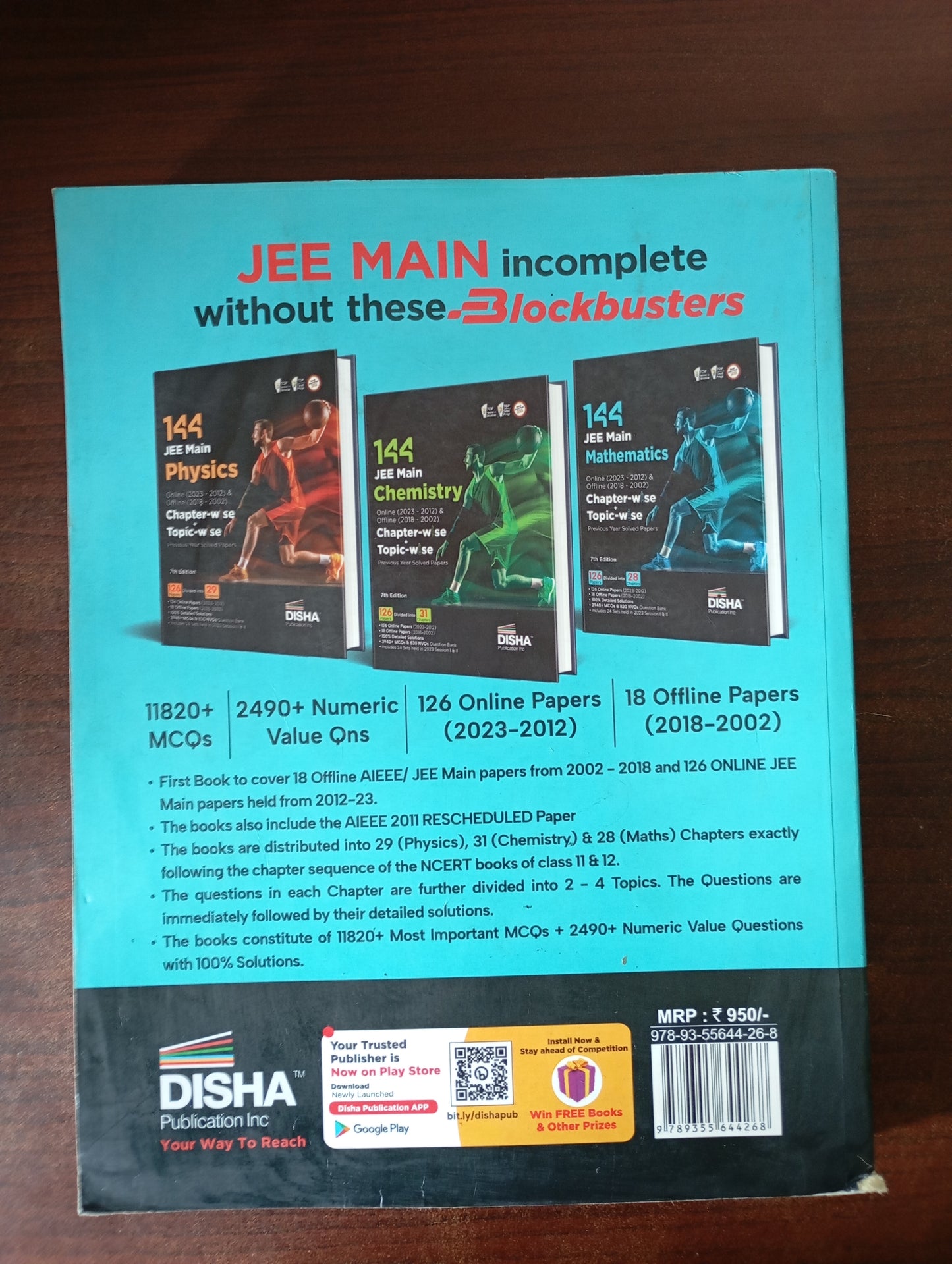 DISHA PUBLICATIONS JEE MAIN MATHEMATICS PYQs