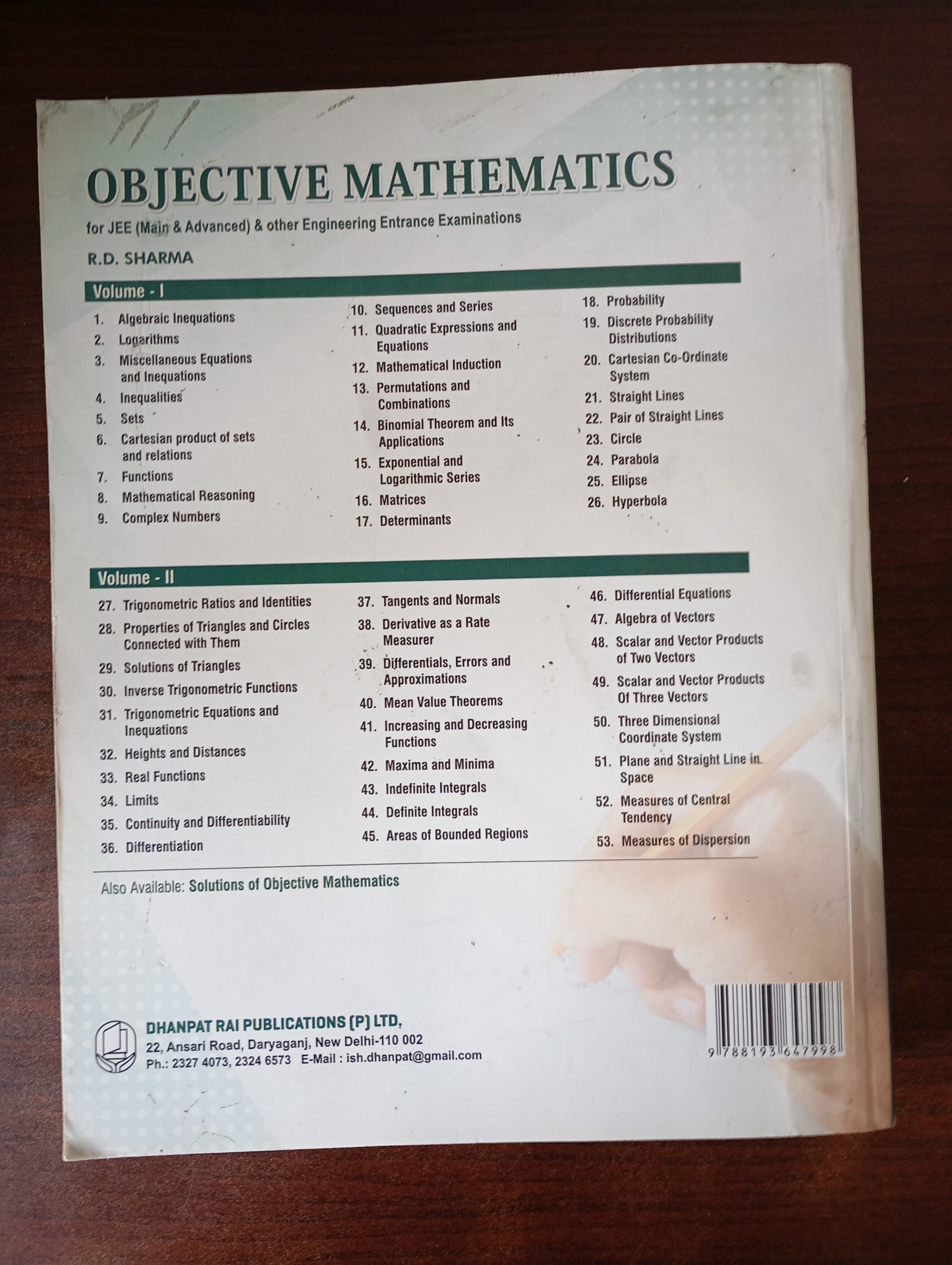 OBJECTIVE MATHEMATICS BY RD SHARMA VOL 1