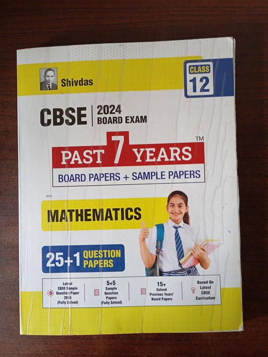 SHIVDAS MATHEMATICS PYQ FOR CLASS 12